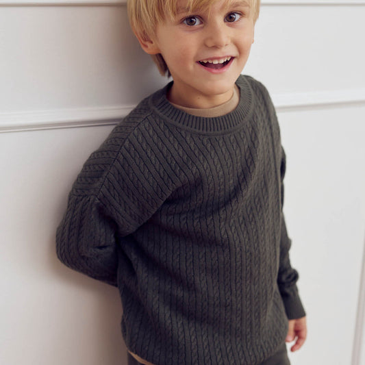 Deep Green Cableknit Sweater