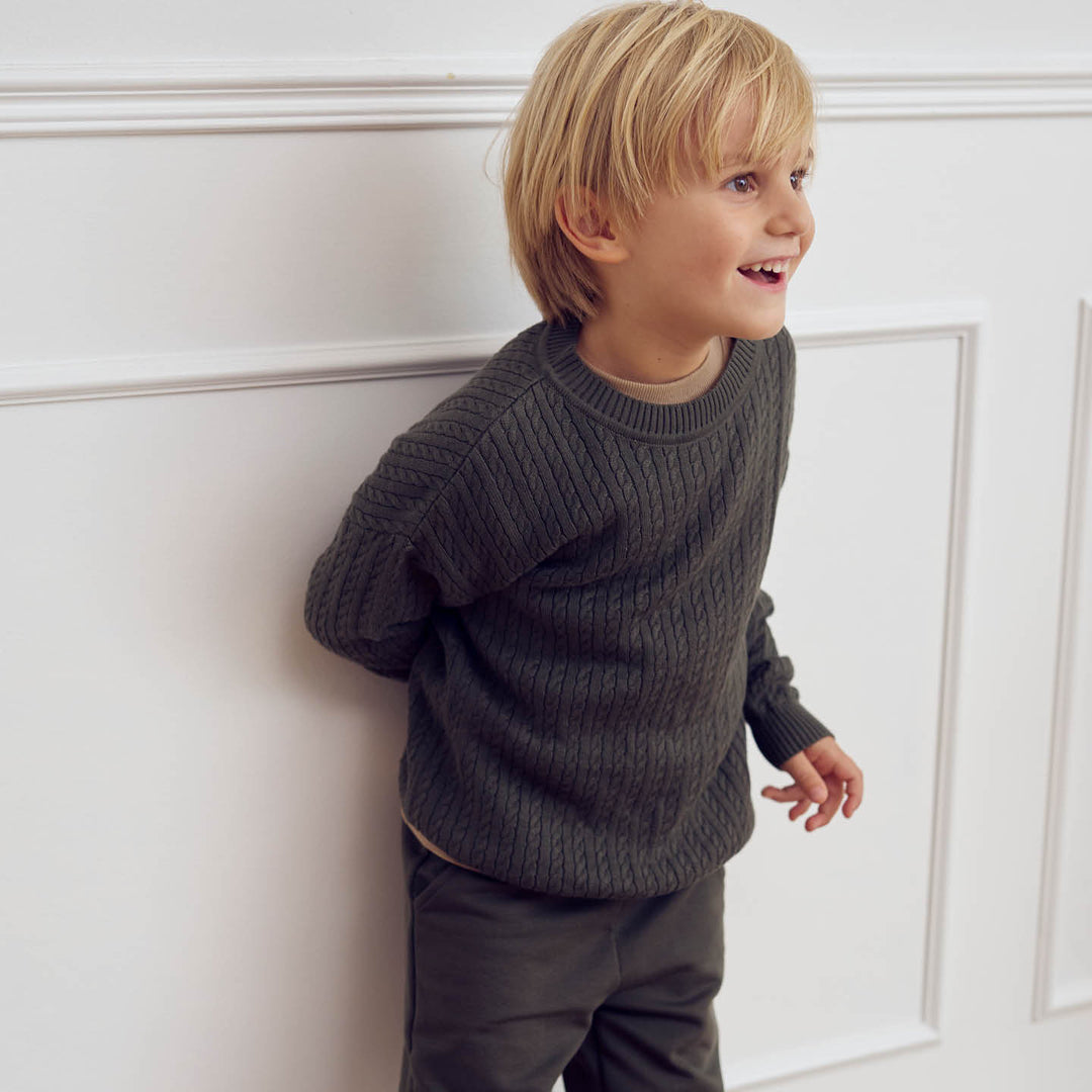 Deep Green Cableknit Sweater