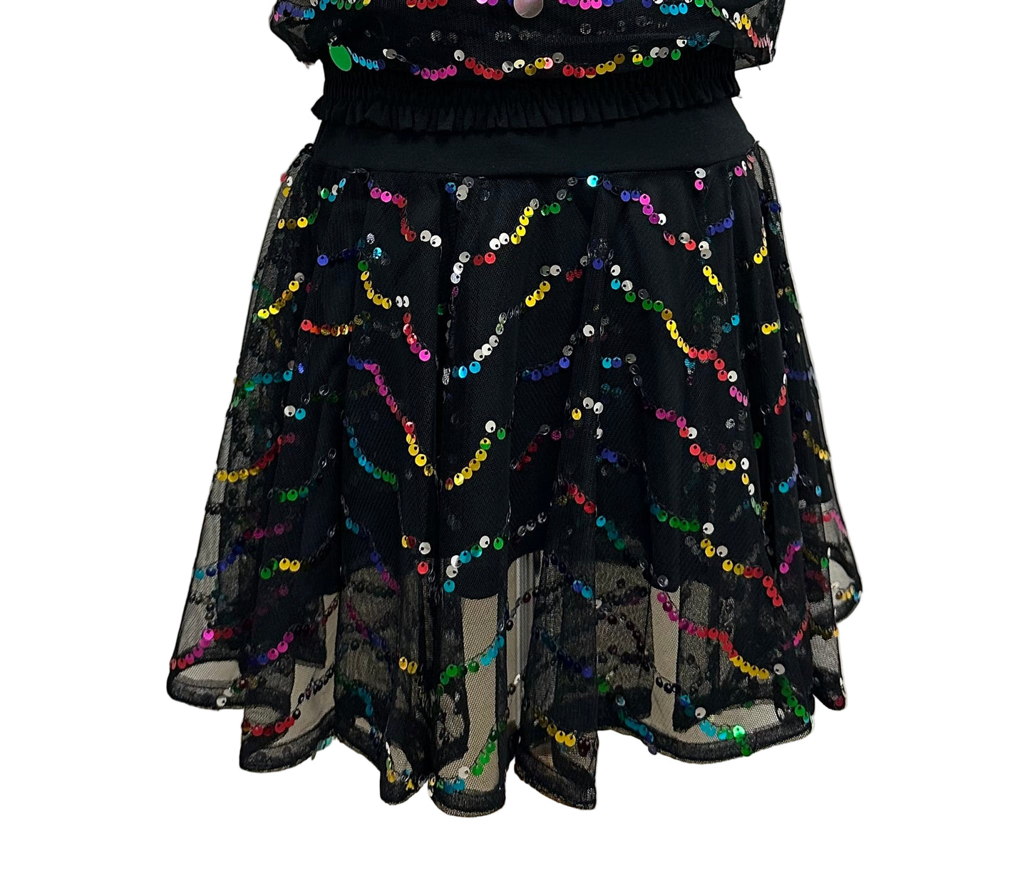 Mesh Skirt with Multi Color Sequin