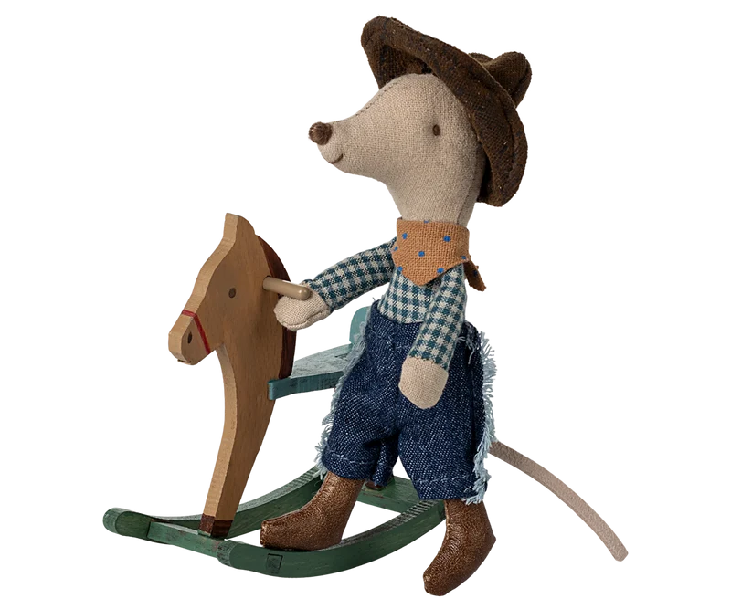 Cowboy Mouse on Rocking Little Brother