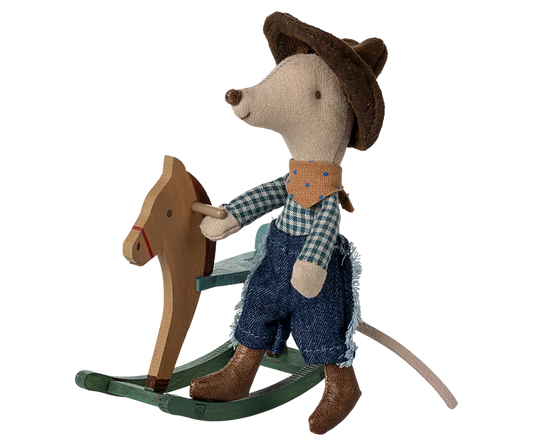 Cowboy Mouse on Rocking Little Brother