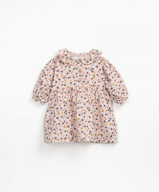 Blush Grey Floral Dress W/Tights