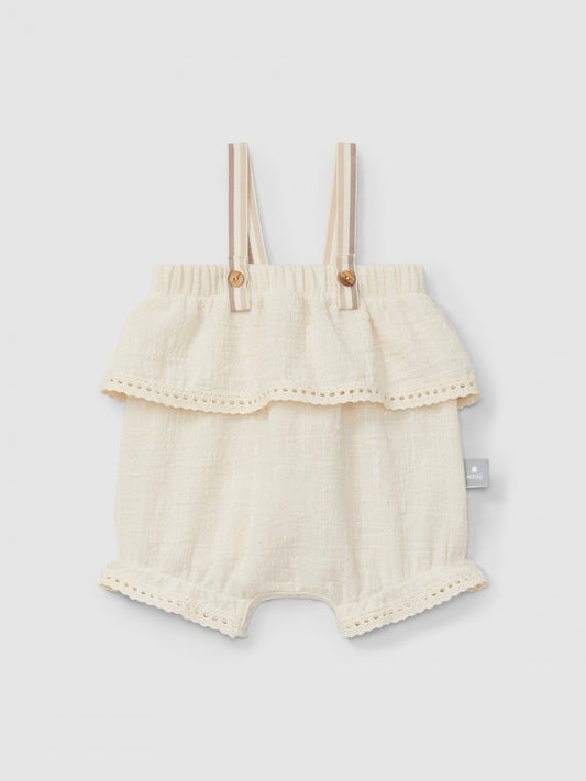 Natural Shorti With Ruffle Details