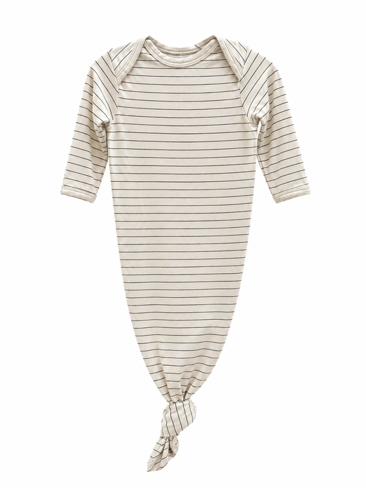 Knotted Gown Neutral Striped