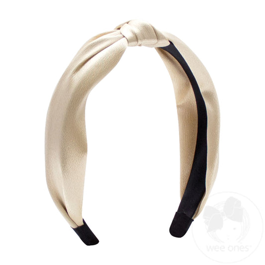 Champagne Satin Knot Headband