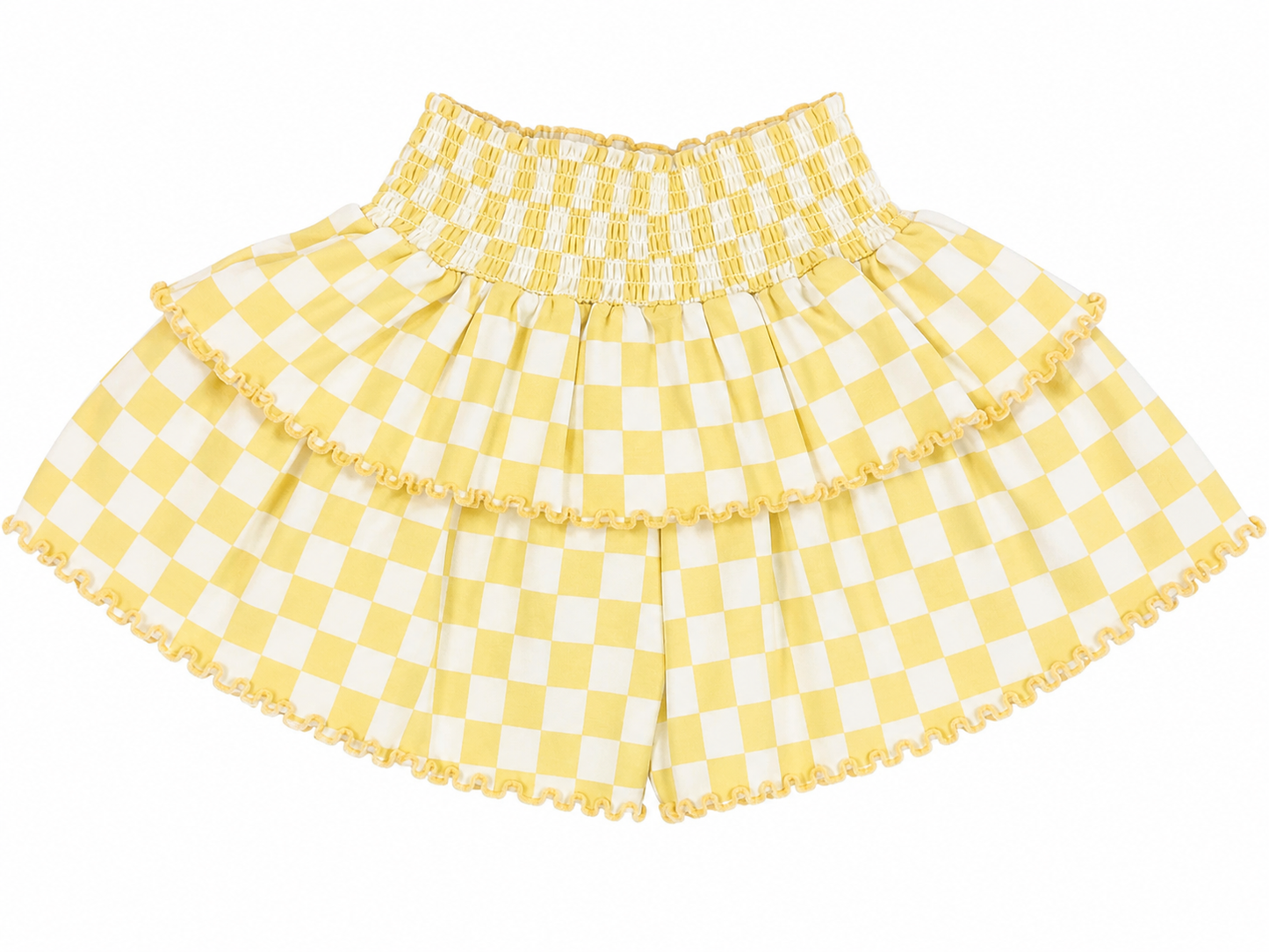 Afterglow Gingham Yellow Skort