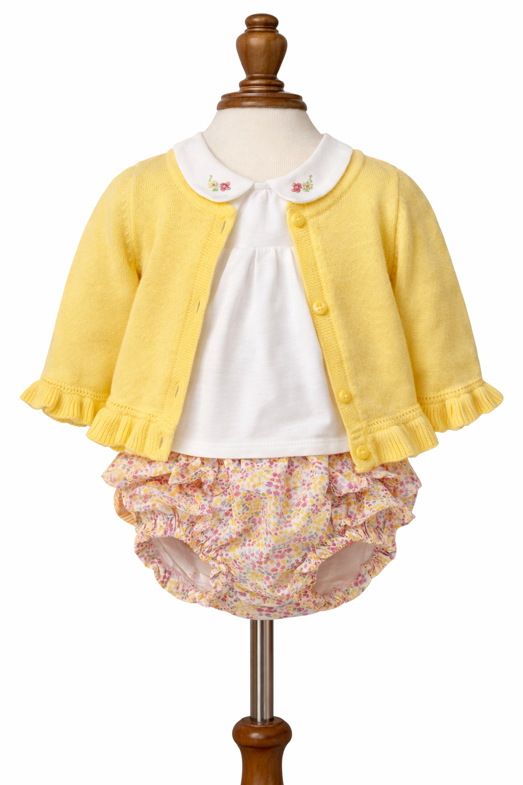 Yellow Sweater Floral Blommer 3pc Set
