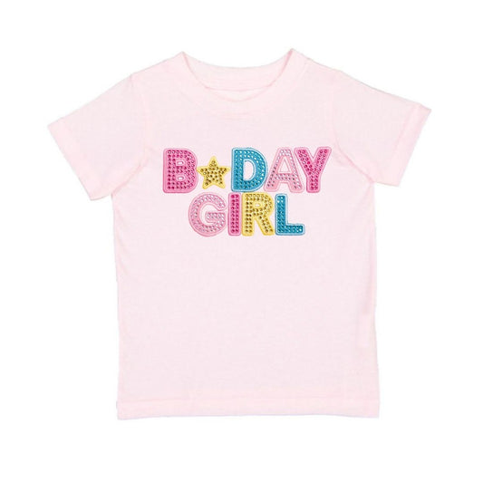 Birthday Girl Rhinestone Patch T-shirt