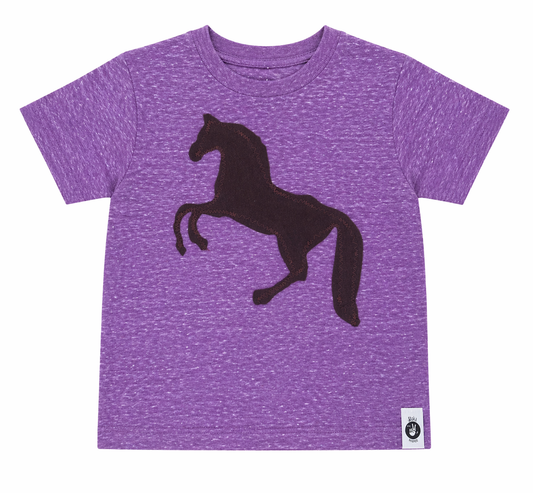 Purple T-Shirt with Horse Applique