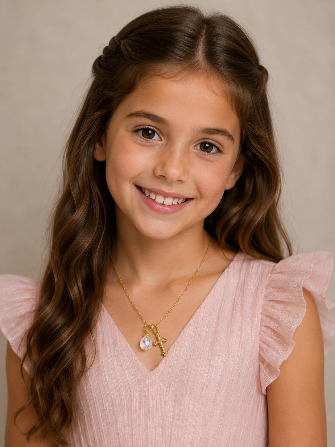 CJ-609 Gold Cross Necklace