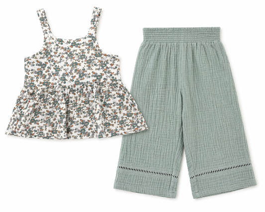 Camille Floral Peplum Tank w/ Pant