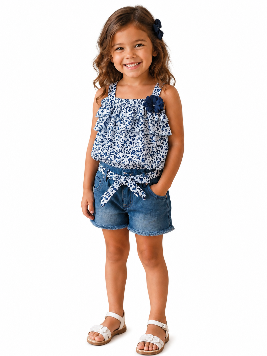 Viscose Blue Floral Top