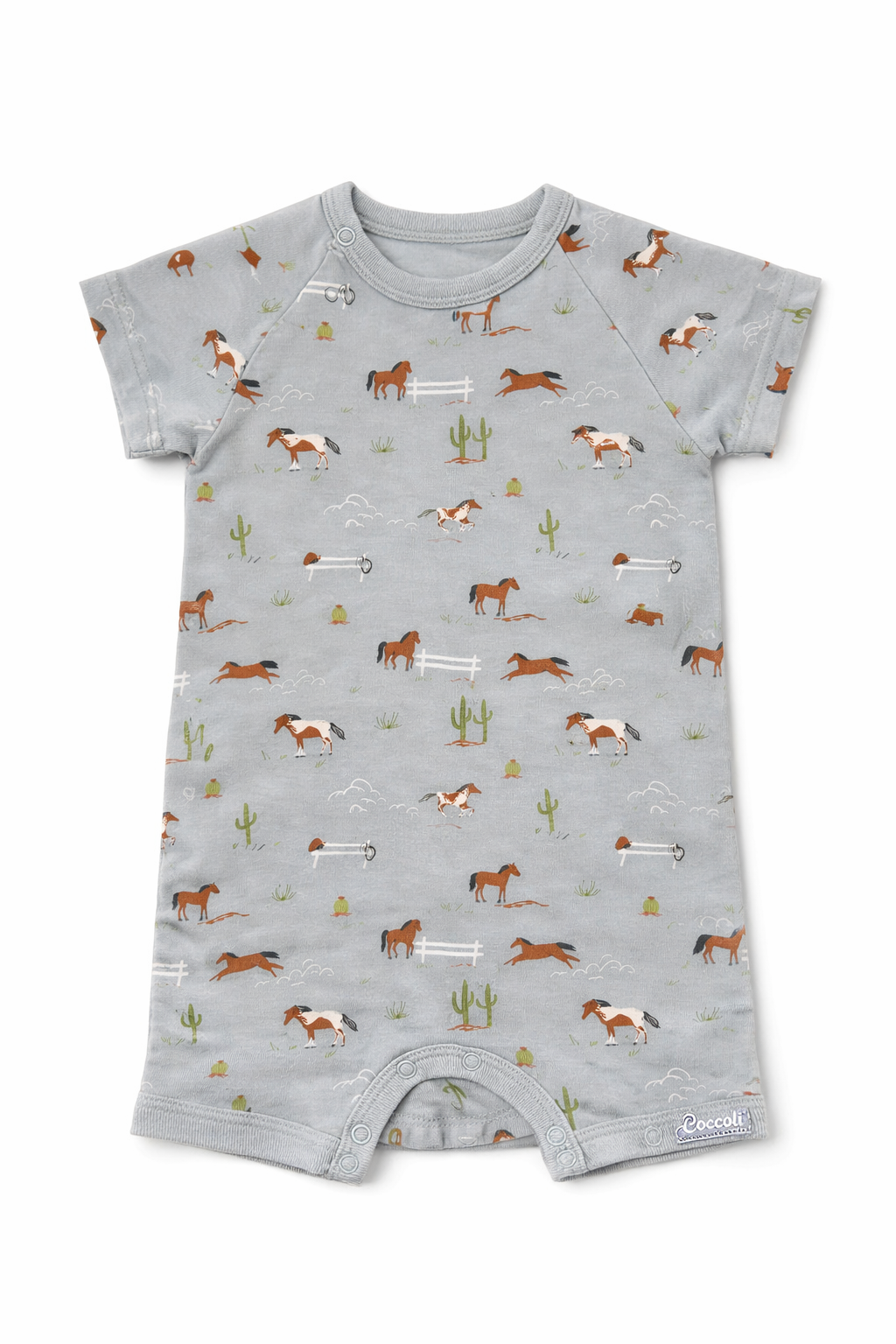 Allover Horse Print Modal Romper