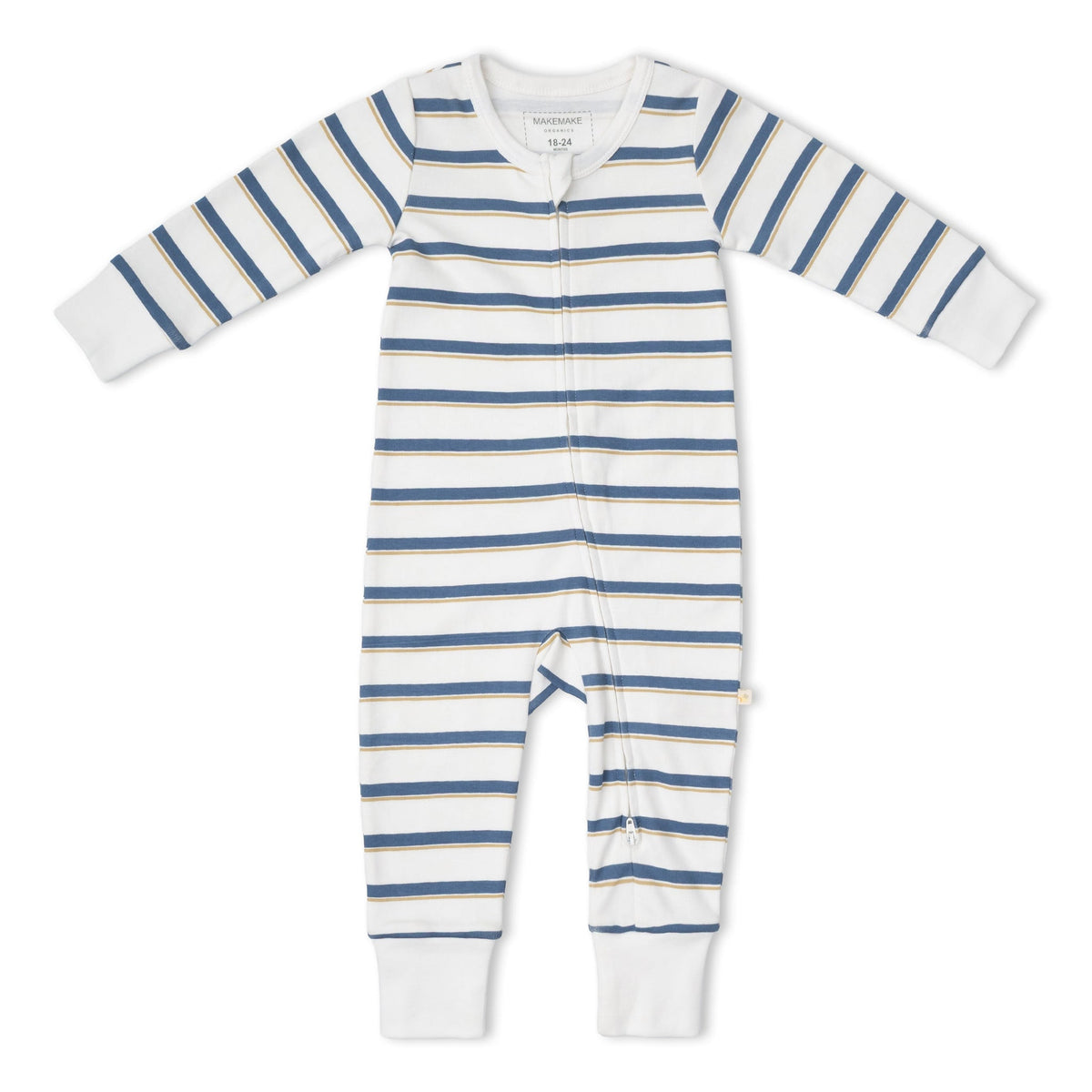 Navy Stripe Zip Romper