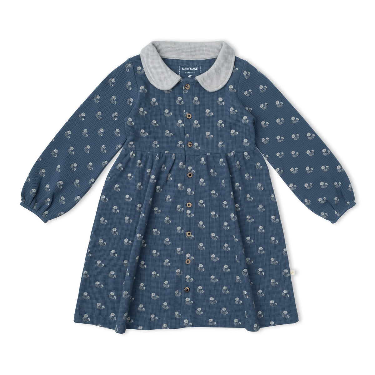 Indigo Blooms Collared Dress