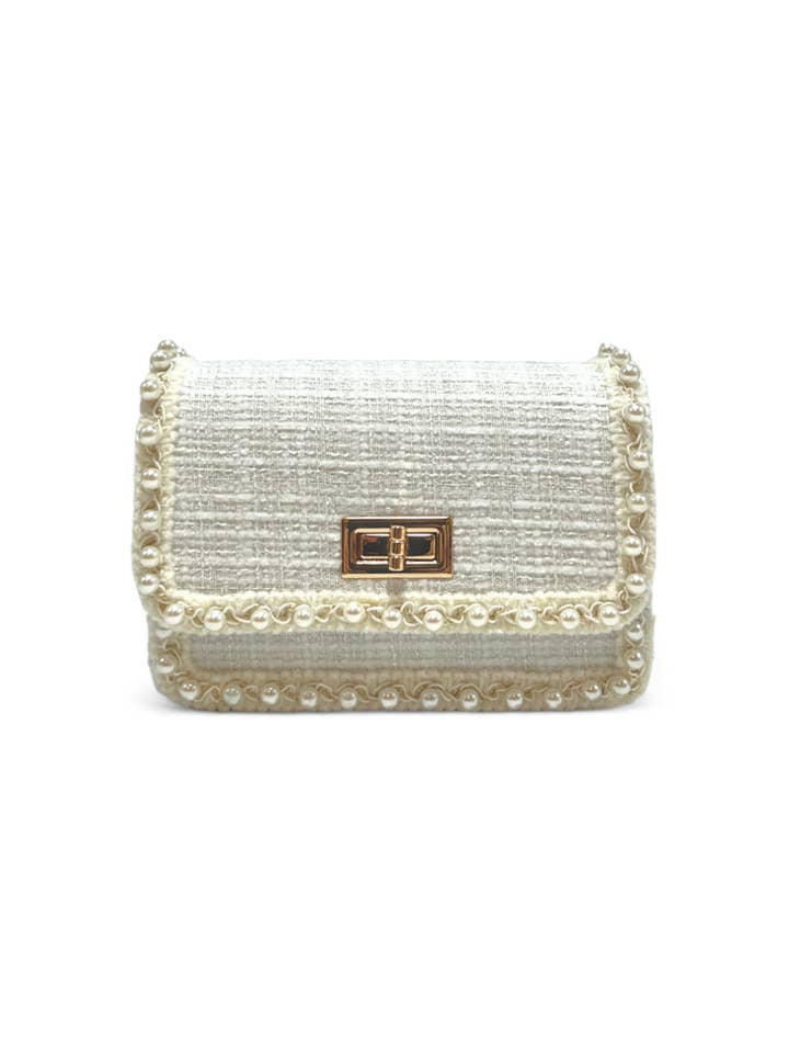 White Pearl Trim Purse