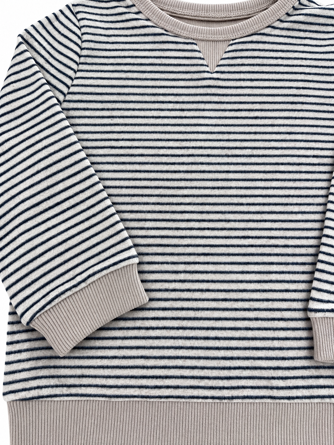 Brushed Stripe Sweatshirt Black Beige