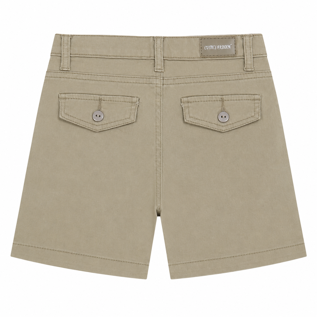 Khaki Front Pocket Girl Short