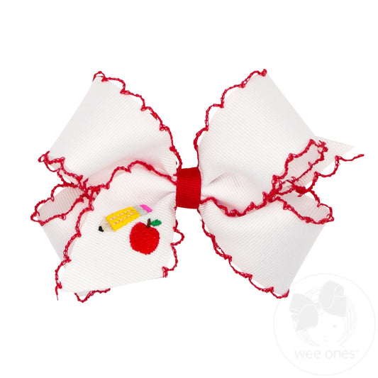 Medium Embroidered School Bow