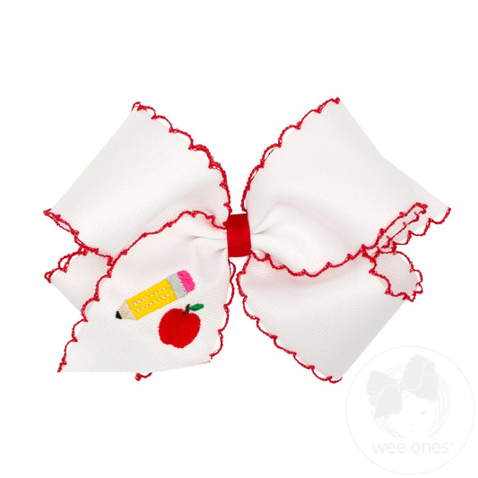 King Embroidered School Bow