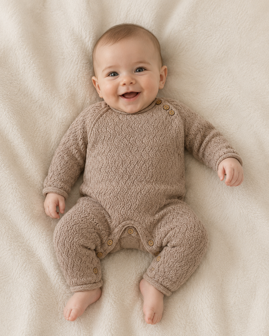 Heathered Almond Knit Jumpsuit