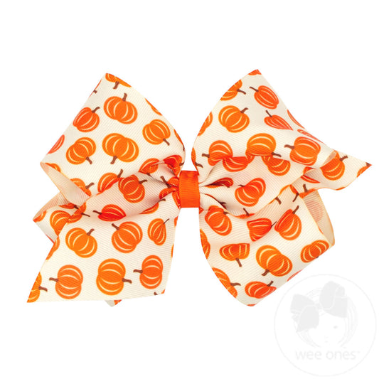 King Harvest Pumpkin Grosgrain Bow