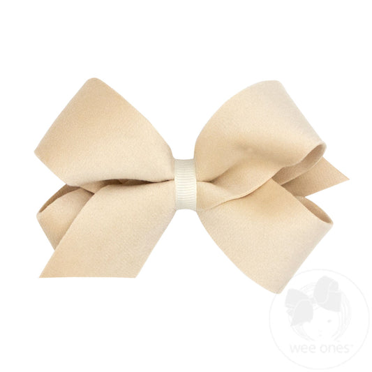 Antique White Luxe Medium Velvet Bow