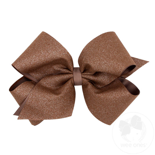 King Shimmer Chocolate Grosgrain Bow