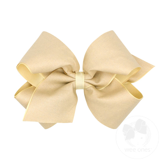 King Shimmer Ecru Grosgrain Bow
