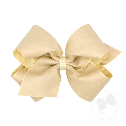 King Shimmer Ecru Grosgrain Bow