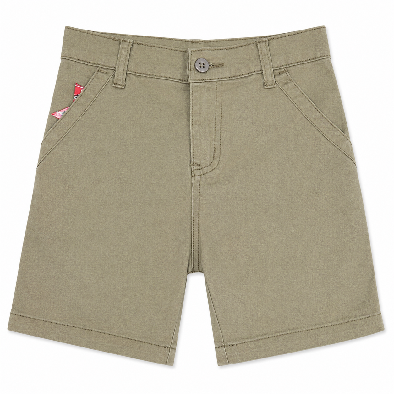 Khaki Front Pocket Girl Short