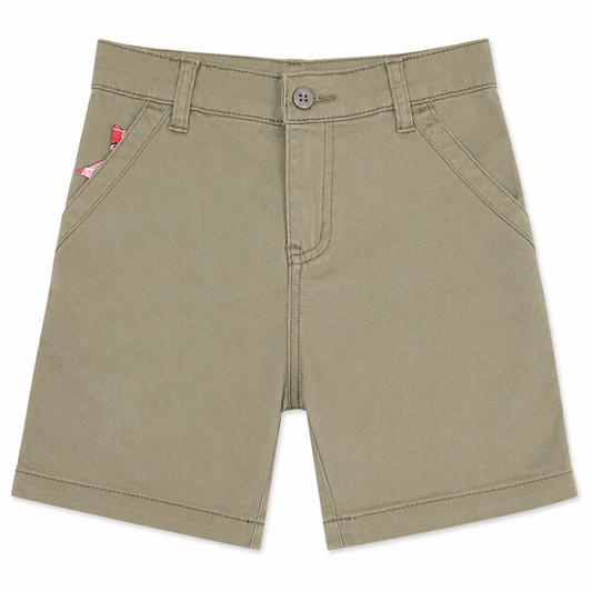 Khaki Front Pocket Girl Short