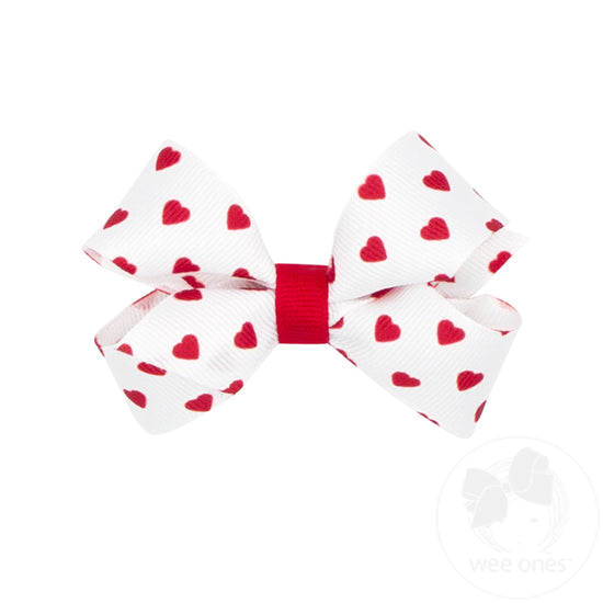 Med All Over Red Hearts Bow