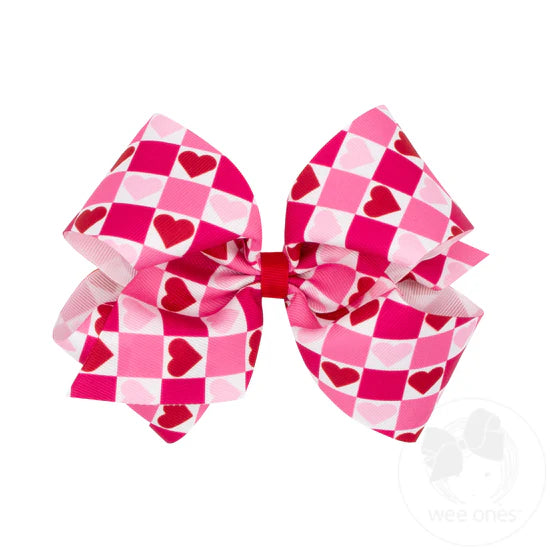 King Red Pink Hearts Bow