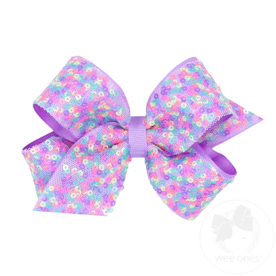 Med Confetti Sequin Lt. Orchid Bow