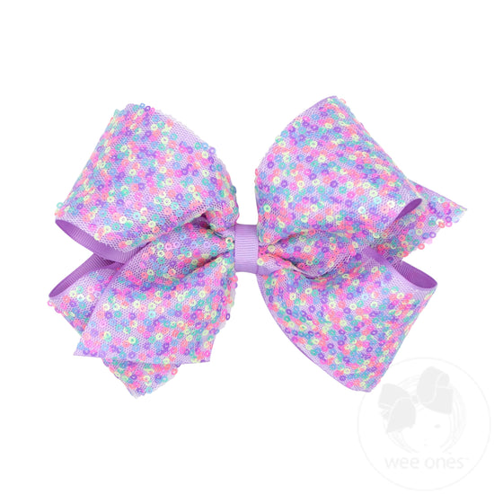 King Confetti Sequin Lt. Orchid Bow
