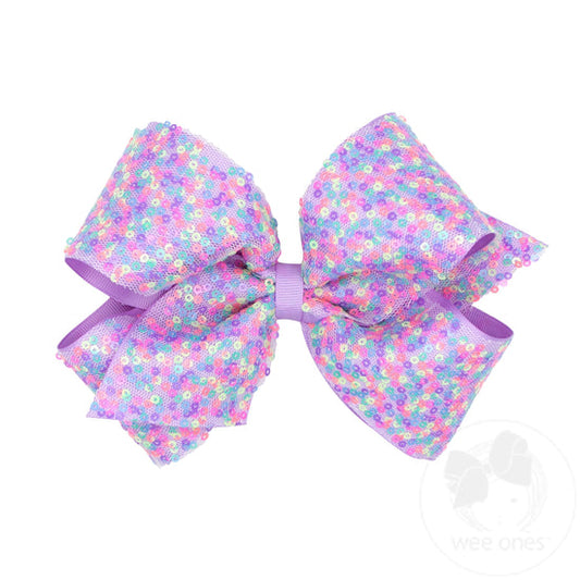 King Confetti Sequin Lt. Orchid Bow