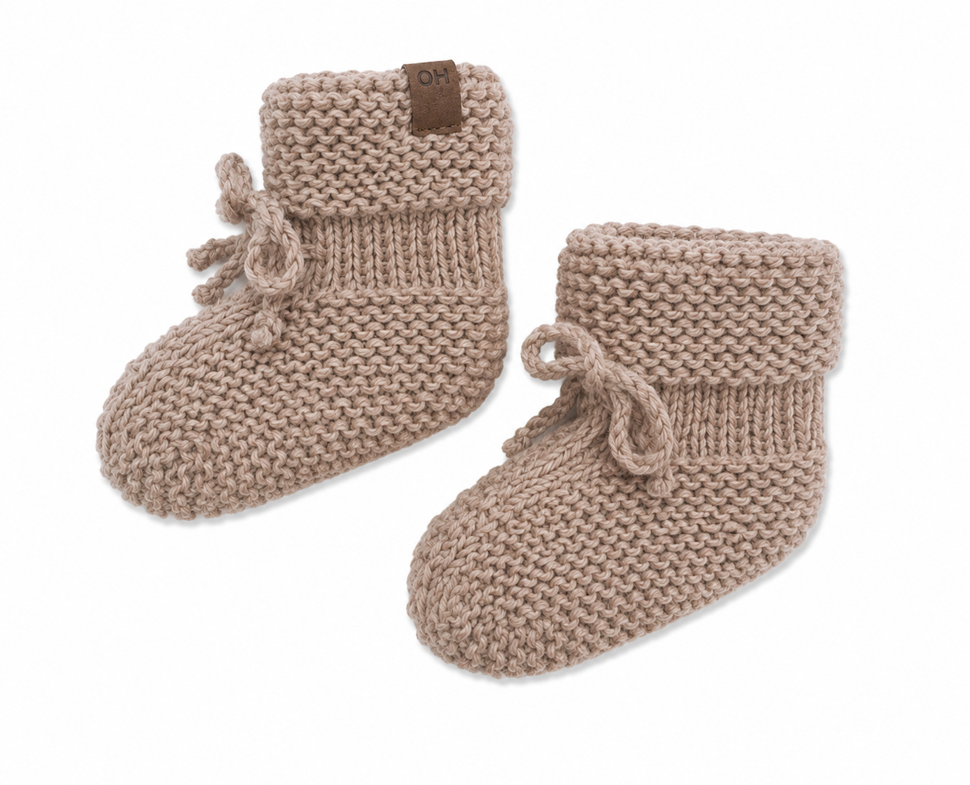 Heathered Almond Knit Booties