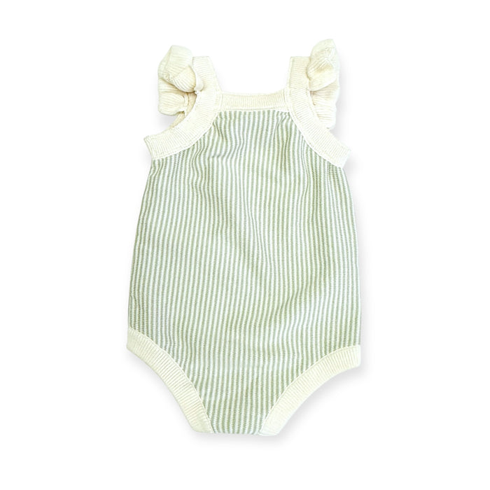 Cherry Stripe Embroidered Baby Romper