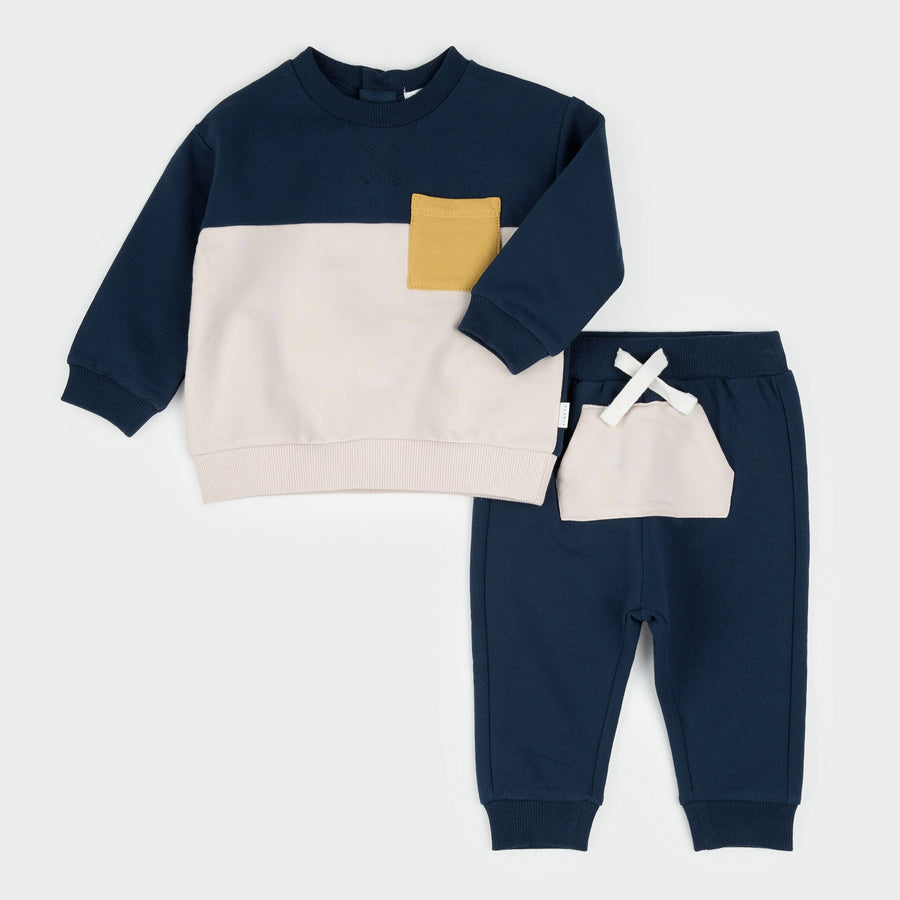Navy Colorblock 2PC Set