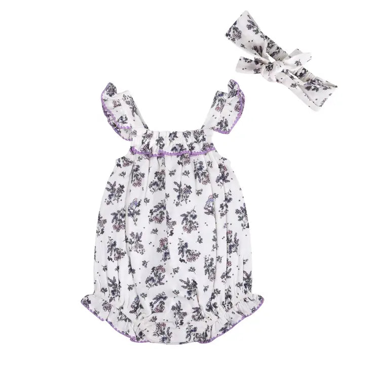Vivian Floral Romper and Headband
