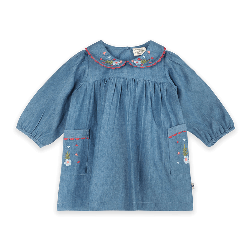 Liv Chambray Embroidered Dress with Bloomers