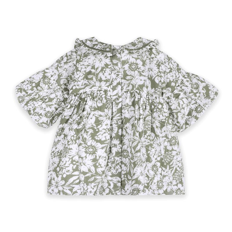 Lucille Floral Sage Dress with Bloomers