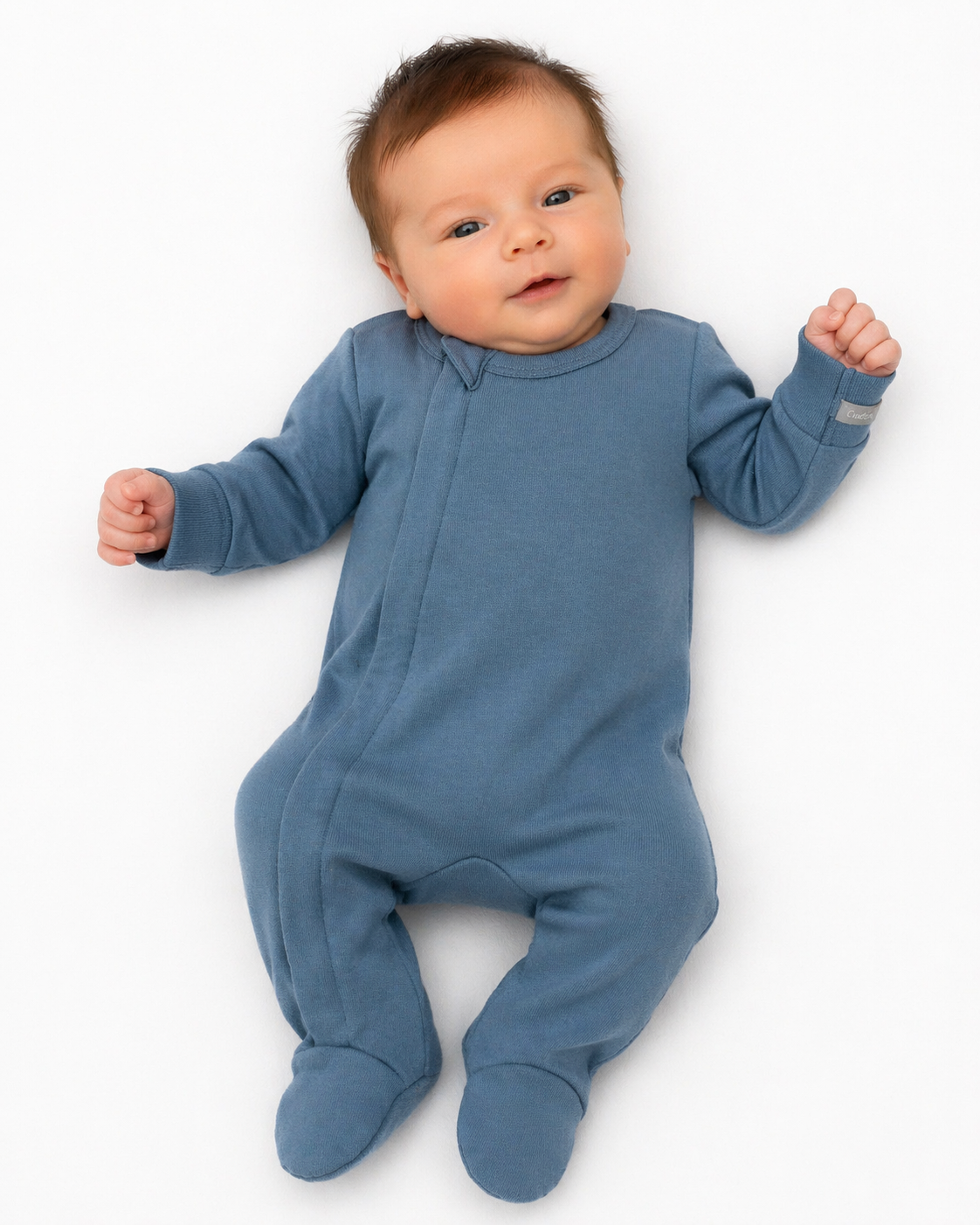 Steel Blue Zipper Footie