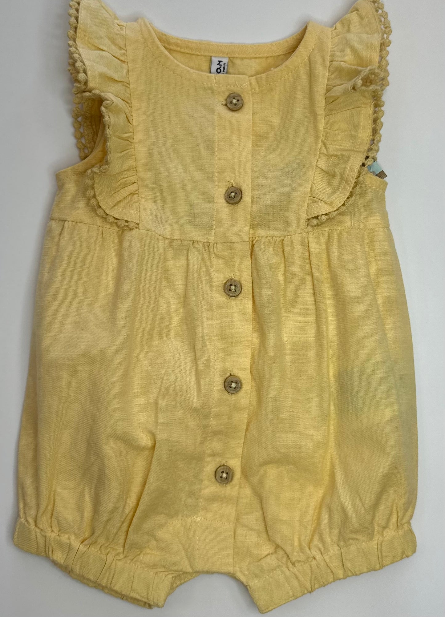 Linen Light Yellow Romper