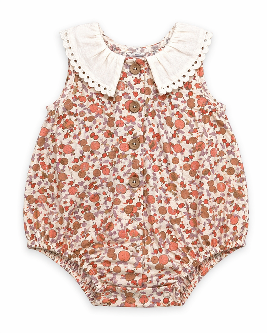Oranges and Cherry Print Cotton Romper