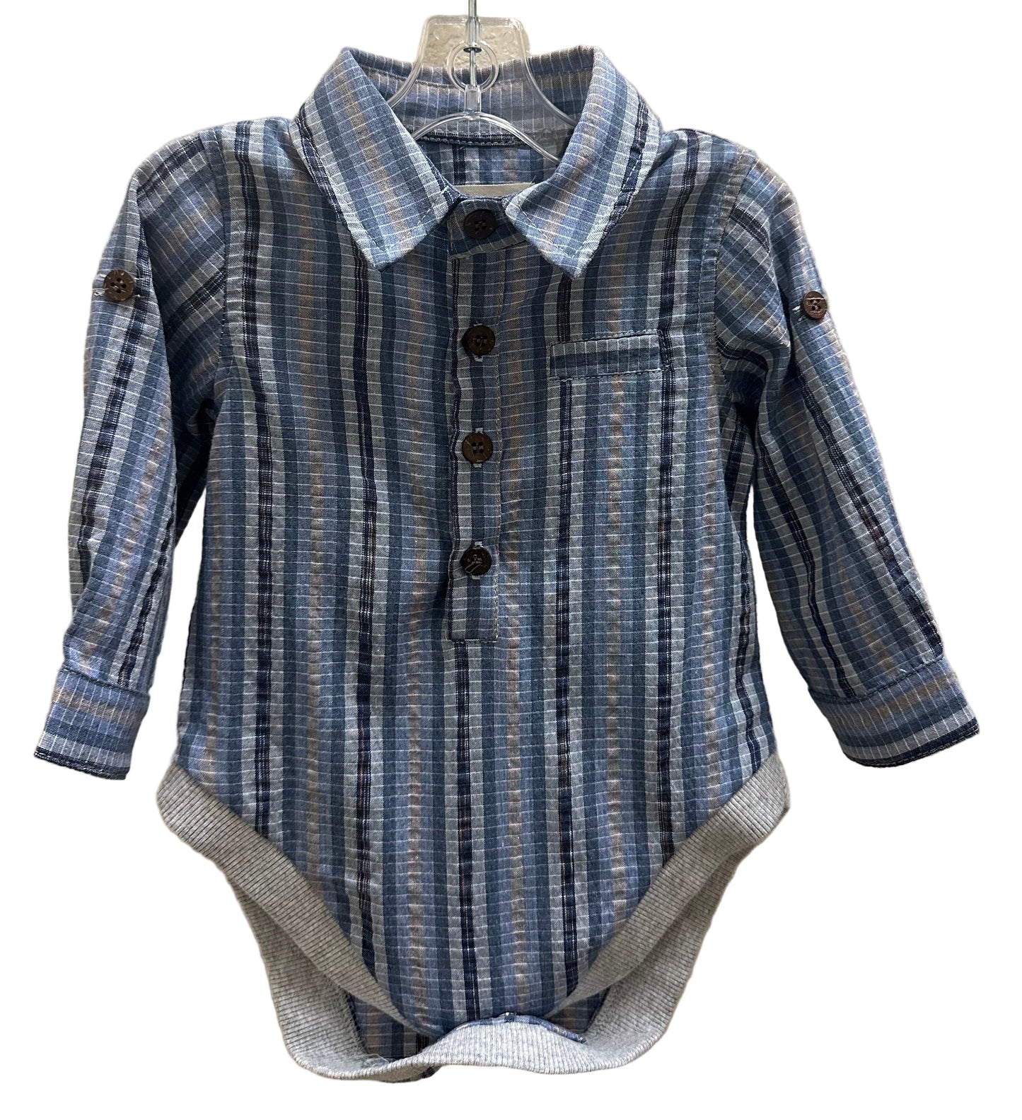Jasper Blue Plaid Onesie