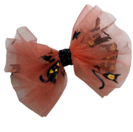 Orange Tulle Halloween Clip