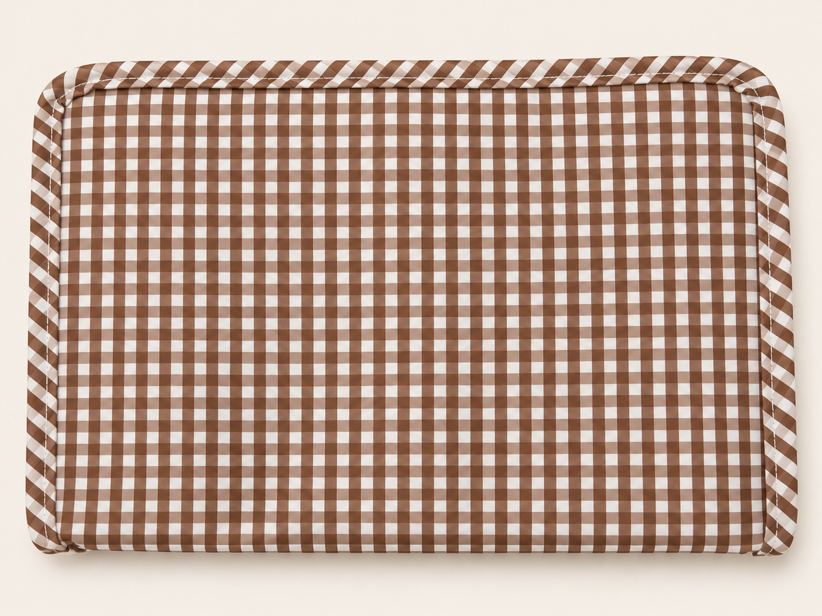 Roadie Large Zip Pouch Gingham Coco