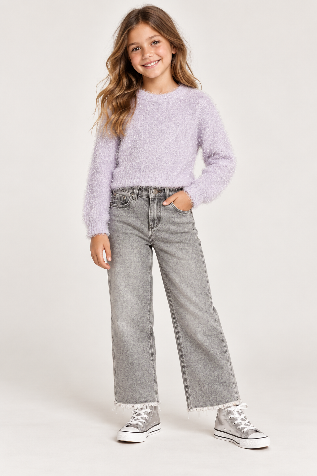 Lavander Fuzzy Knit Sweater